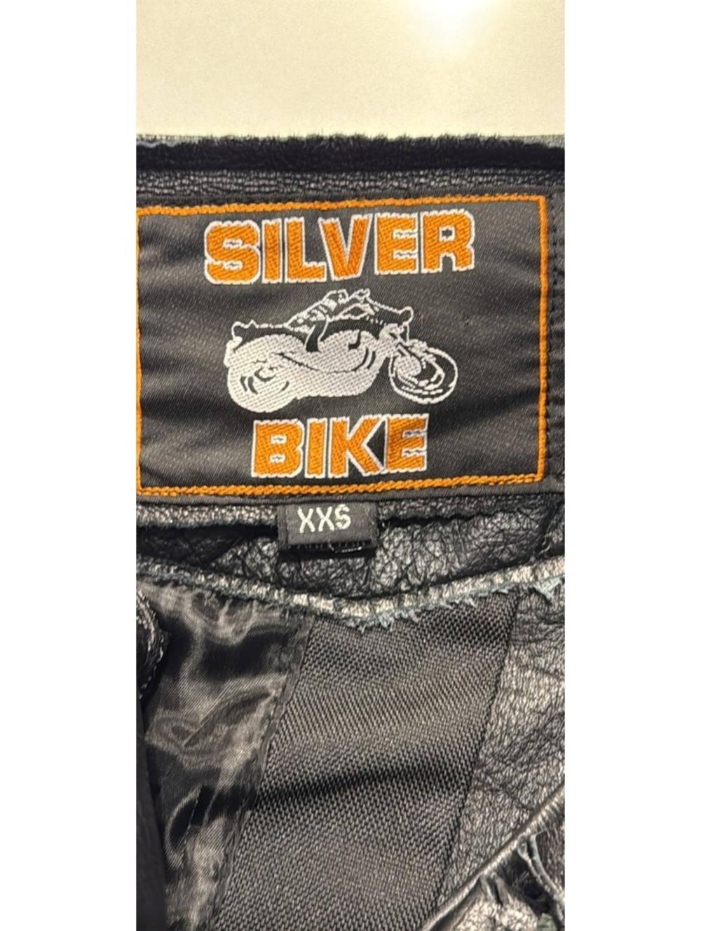 Silver Bike heavy duty Leather Motorcycle Chaps XXS Excellent Vintage Condition